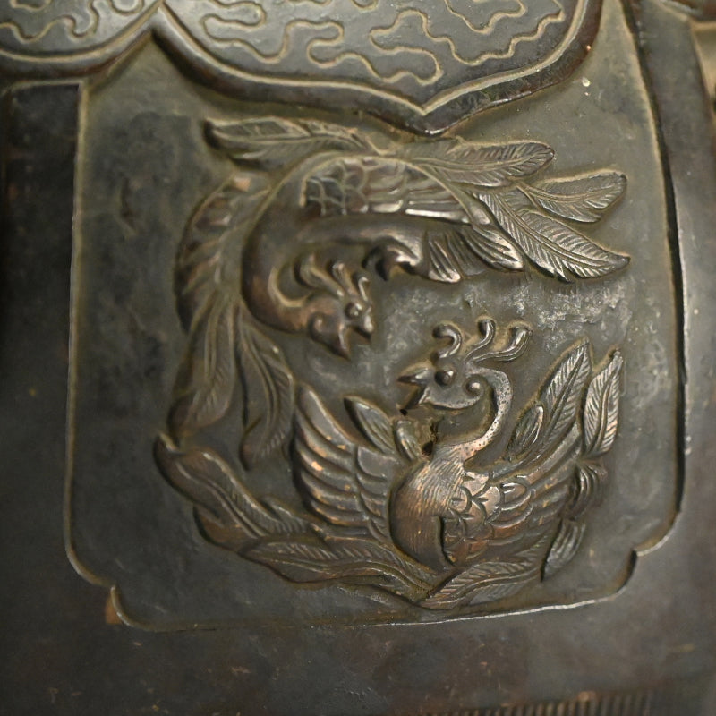 Antique Japanese Bronze Elephant Incense Burner