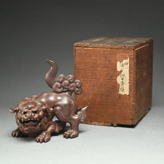Antique Japanese Bizen Shishi Koro Incense Burner ー備前獅子香炉