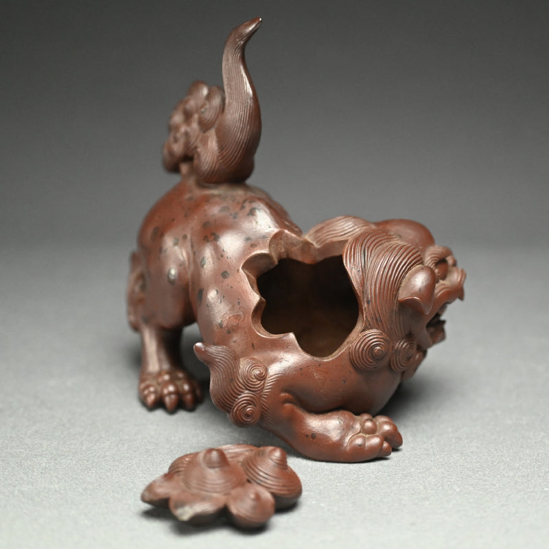 Antique Japanese Bizen Shishi Koro Incense Burner ー備前獅子香炉
