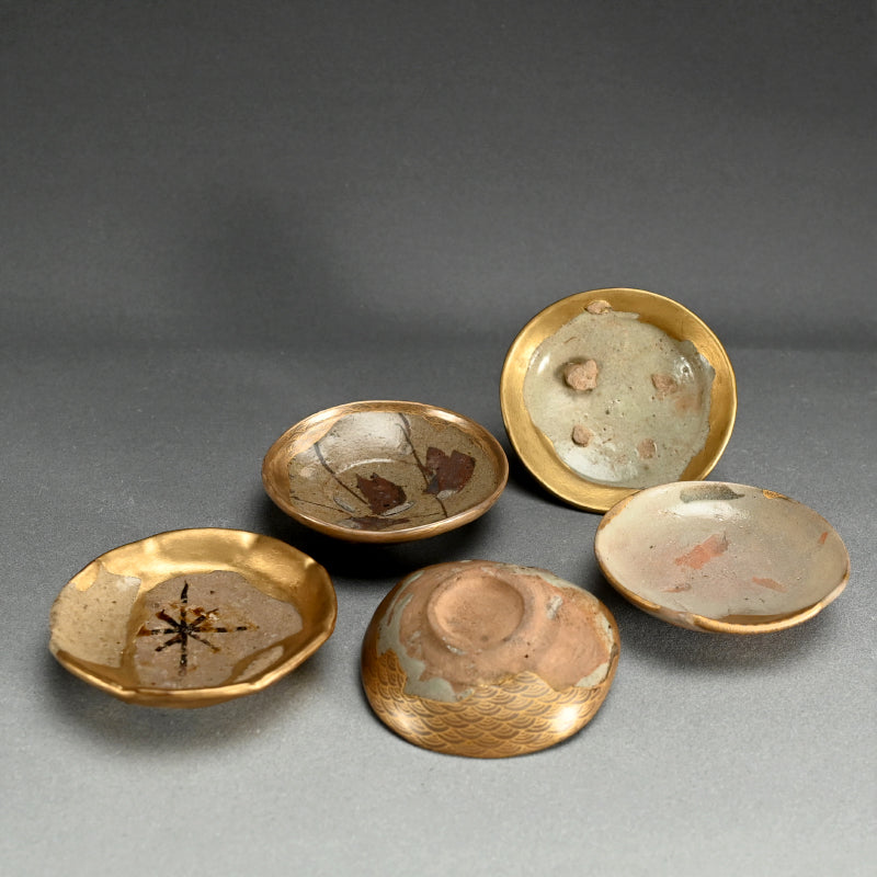 Momoyama to Early Edo p. Karatsu Kintsugi Plate Set