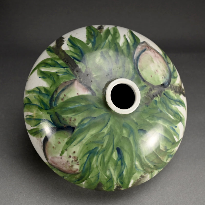 Taisho period Japanese Ceramic Vase, Peaches ー光雲 “桃果飾壺“