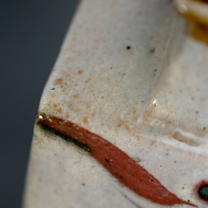 Large Vase Hana-mon Henkoー河井 寬次郎 "花文扁壺"