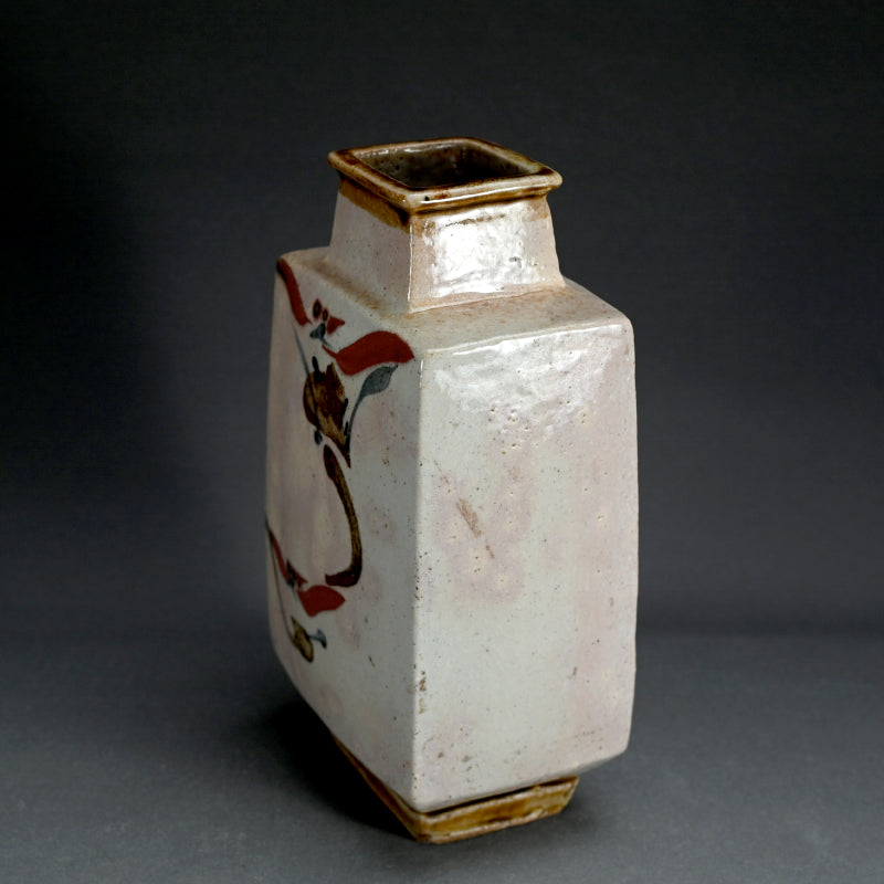 Large Vase Hana-mon Henkoー河井 寬次郎 "花文扁壺"