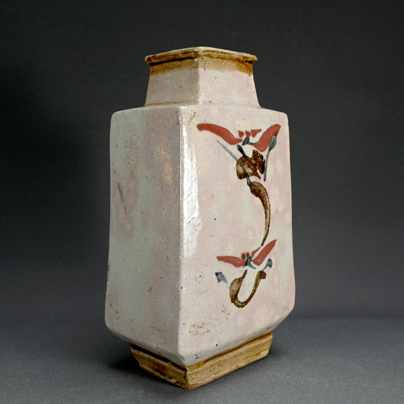 Large Vase Hana-mon Henkoー河井 寬次郎 "花文扁壺"