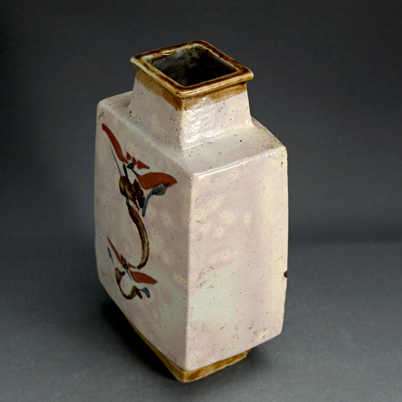 Large Vase Hana-mon Henkoー河井 寬次郎 "花文扁壺"