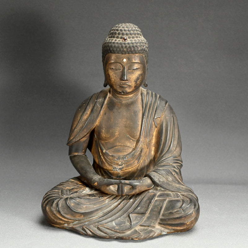 Large Edo period Carved Buddhist Image, Amida ー阿弥陀仏