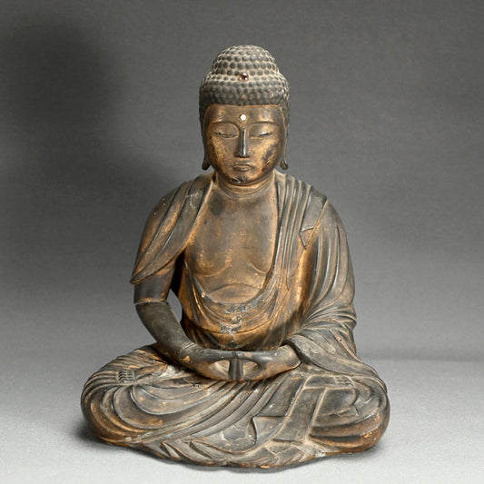 Large Edo period Carved Buddhist Image, Amida ー阿弥陀仏