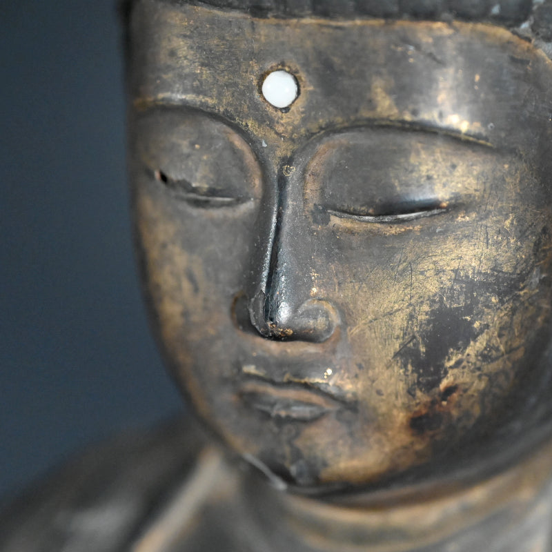 Large Edo period Carved Buddhist Image, Amida ー阿弥陀仏