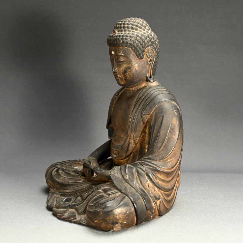 Large Edo period Carved Buddhist Image, Amida ー阿弥陀仏