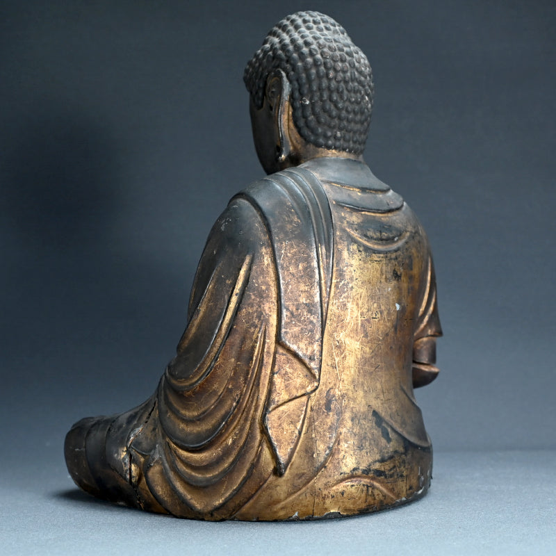 Large Edo period Carved Buddhist Image, Amida ー阿弥陀仏