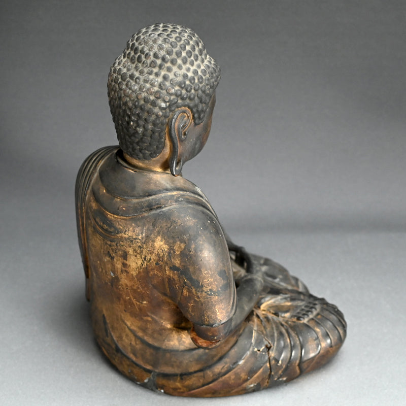 Large Edo period Carved Buddhist Image, Amida ー阿弥陀仏