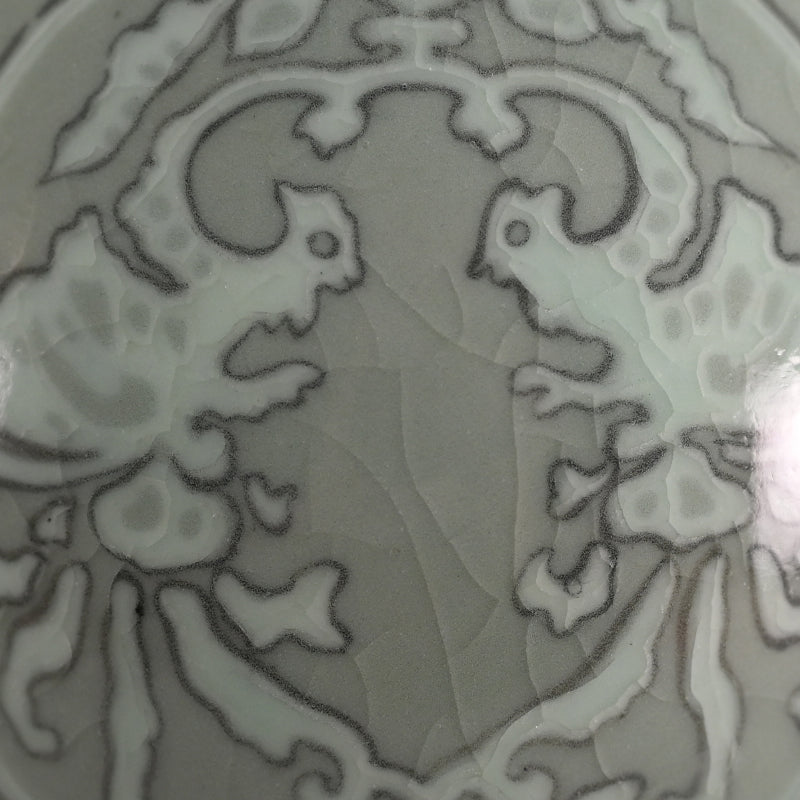 Korea Style Celadon Vase ー宮川 香山 "雲鶴青磁鳥文様 花瓶"