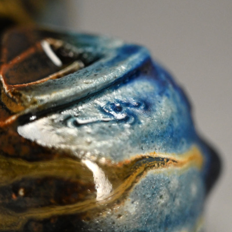 Contemporary Ao-Bizen Sake Set ー馬場 隆志 “窯変蒼酒器揃”