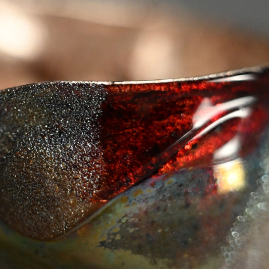 Glass Guinomi Sake Cup ー奥島 圭二 “玻璃髹漆盃箔押”