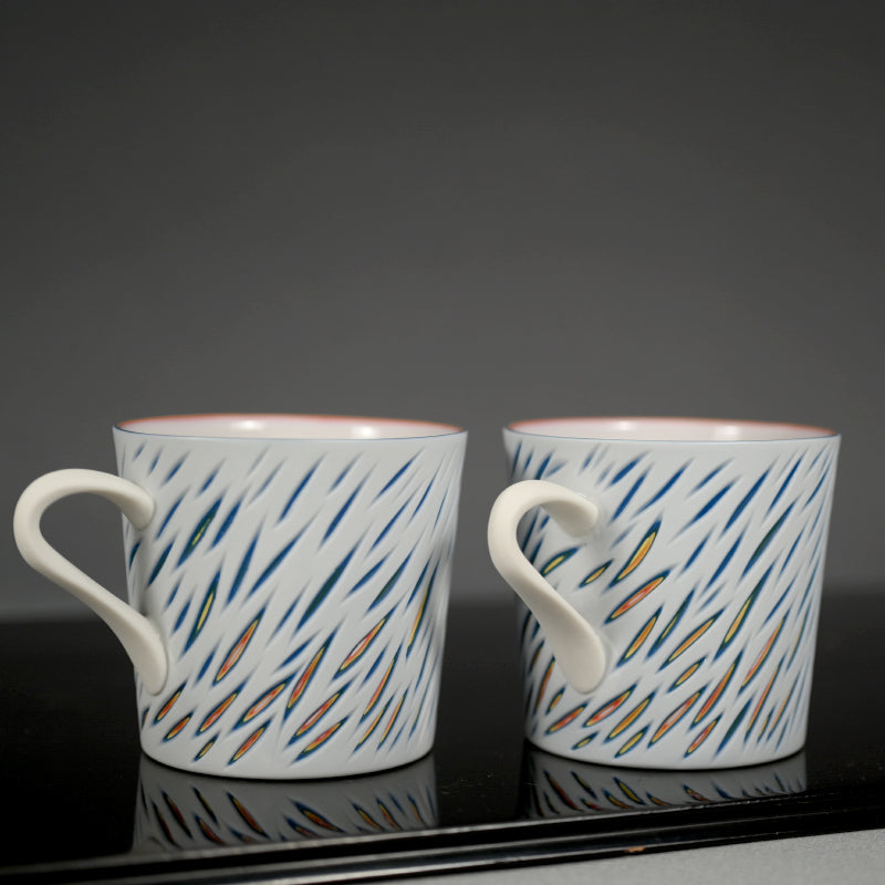 A pair of Coffee Cups ー北川 和樹 “重色目 コーヒー碗 多色重”