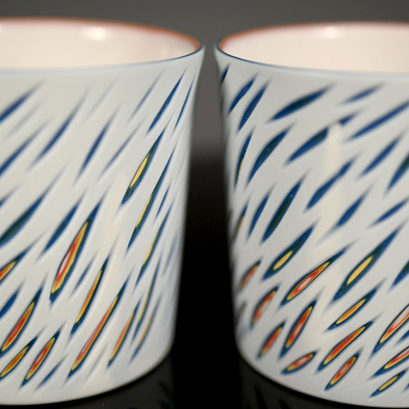 A pair of Coffee Cups ー北川 和樹 “重色目 コーヒー碗 多色重”