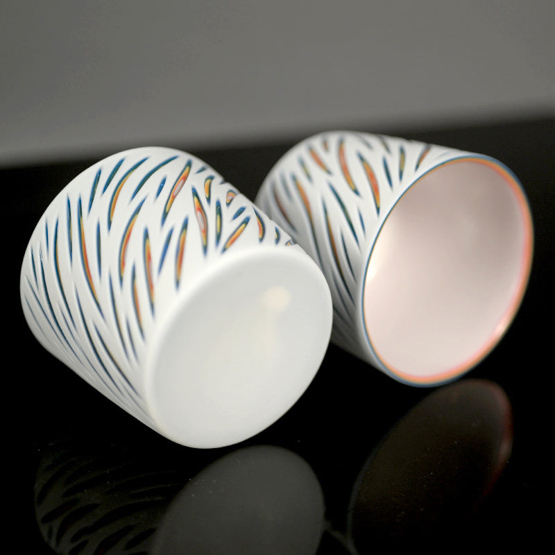 A pair of Guinomi Cups ー北川 和樹 “重色目 ぐい吞み 多色重”