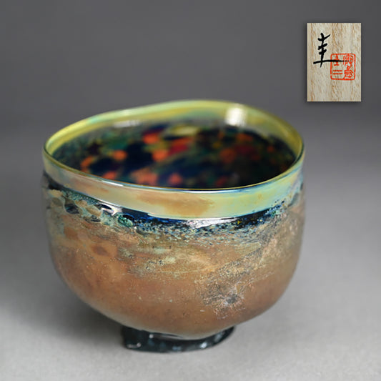 Silver-Glass Chawan Tea Bowl ー奥島 圭二 “玻璃盌”