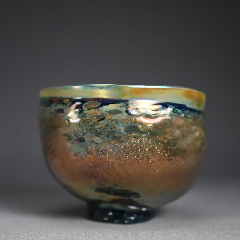 Silver-Glass Chawan Tea Bowl ー奥島 圭二 “玻璃盌”
