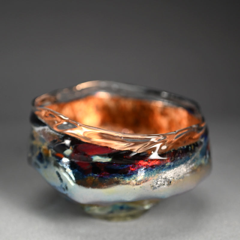 Exquisite Contemporary Glass Bowl ー奥島 圭二 “玻璃髹漆盌箔押”