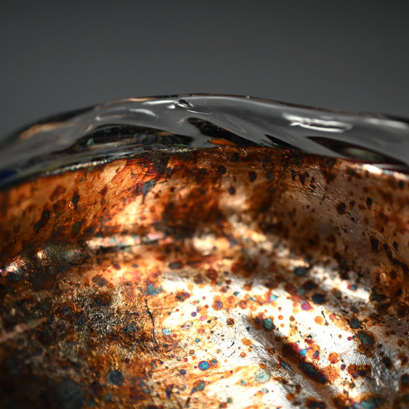 Exquisite Contemporary Glass Bowl ー奥島 圭二 “玻璃髹漆盌箔押”