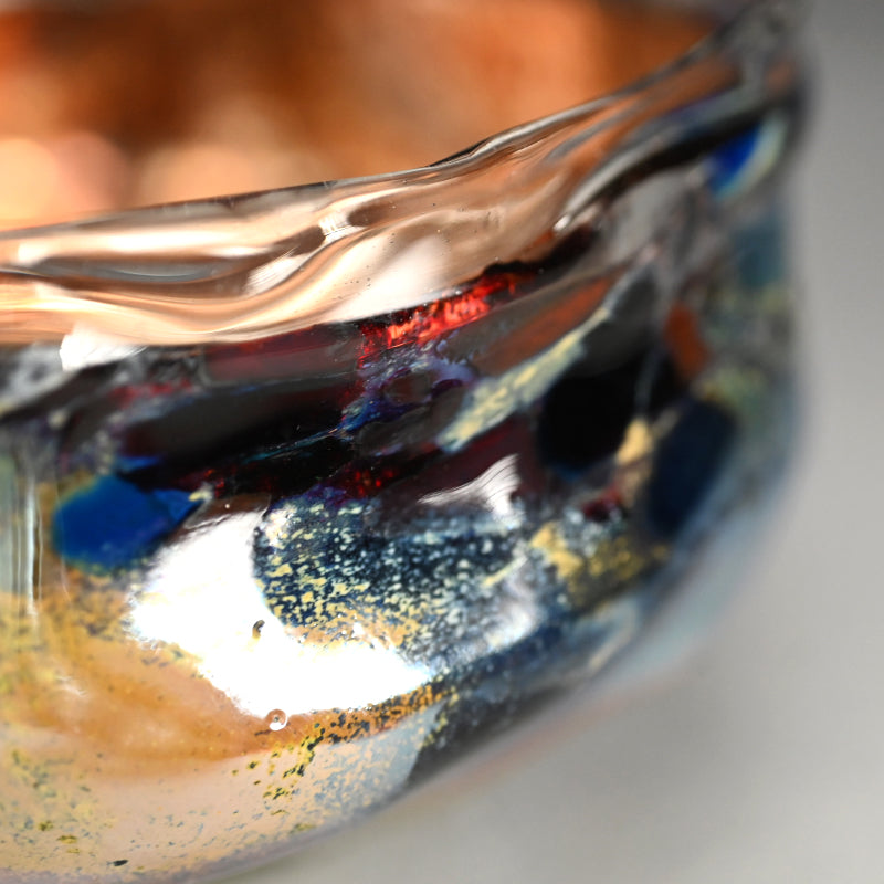 Exquisite Contemporary Glass Bowl ー奥島 圭二 “玻璃髹漆盌箔押”