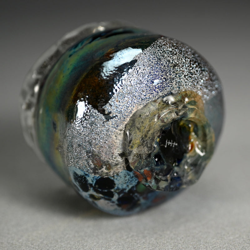 Glass Guinomi Sake Cup ー奥島 圭二 "玻璃髹漆盃箔押"