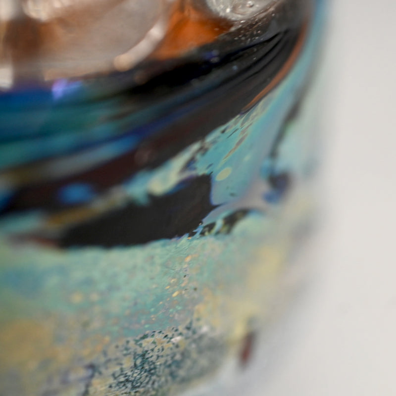 Glass Guinomi Sake Cup ー奥島 圭二 "玻璃髹漆盃箔押"