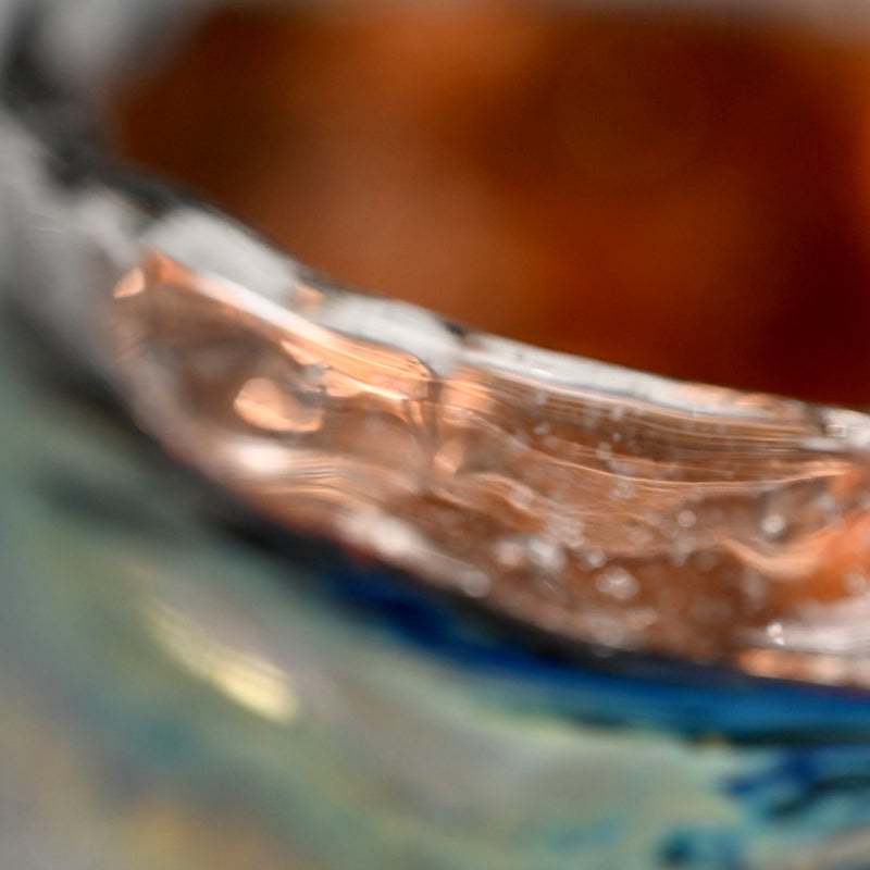 Glass Guinomi Sake Cup ー奥島 圭二 "玻璃髹漆盃箔押"