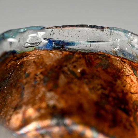 Glass Guinomi Sake Cup ー奥島 圭二 "玻璃髹漆盃箔押"