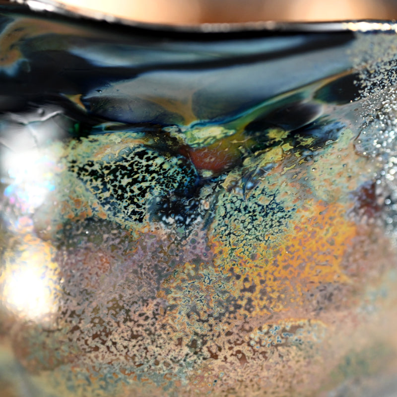 Glass Guinomi Sake Cup ー奥島 圭二 "玻璃髹漆盃箔押"