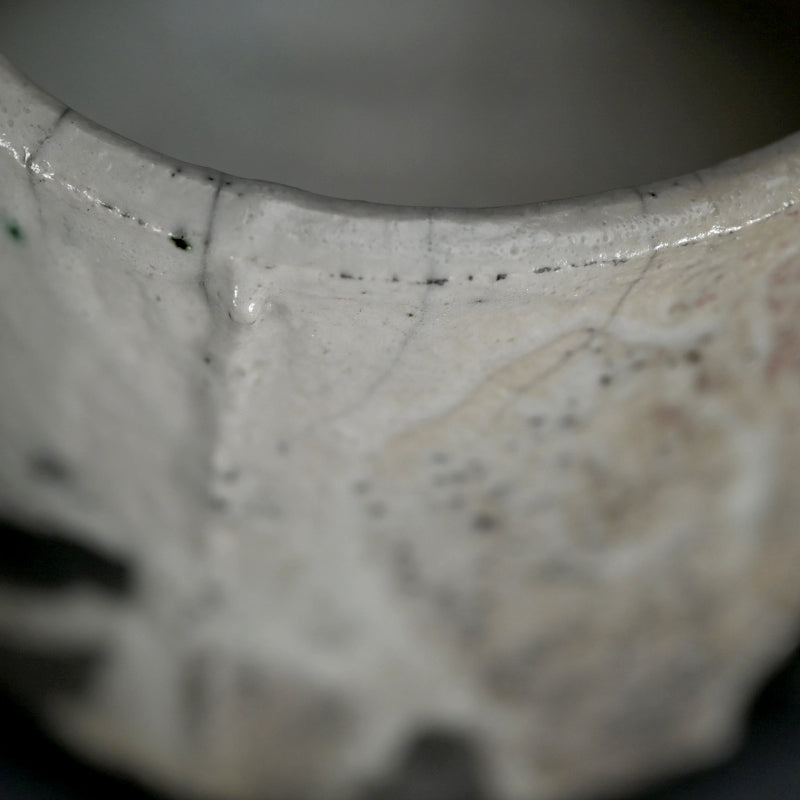 Shiro Raku Chawan Tea Bowl (Tsutsu) ー橋本 知成 “白楽茶碗”