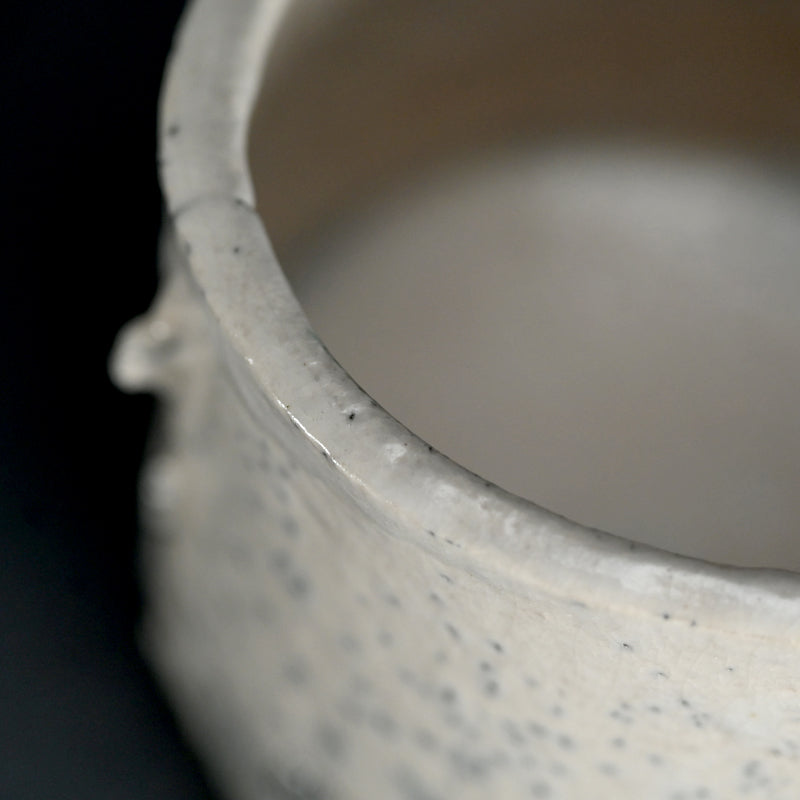 Shiro Raku ChawanTea Bowl (wan) ー橋本 知成 “白楽筒茶碗"