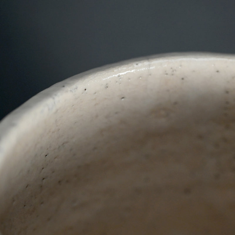 Shiro Raku ChawanTea Bowl (wan) ー橋本 知成 “白楽筒茶碗"