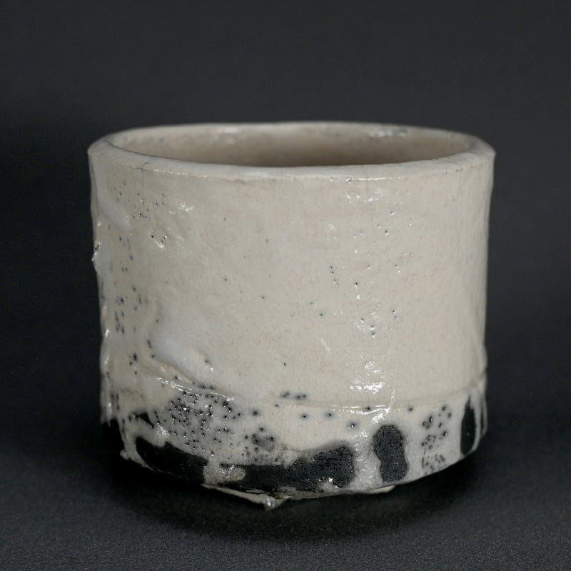 Shiro Raku ChawanTea Bowl (wan) ー橋本 知成 “白楽筒茶碗"