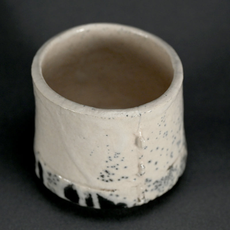 Shiro Raku ChawanTea Bowl (wan) ー橋本 知成 “白楽筒茶碗"