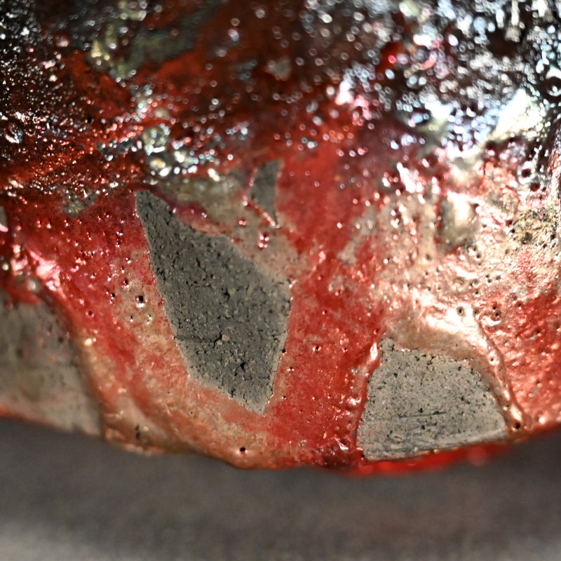 Raku Yaki Yohen Tsutsu Chawan ー橋本 知成 “楽焼窯変筒茶碗”