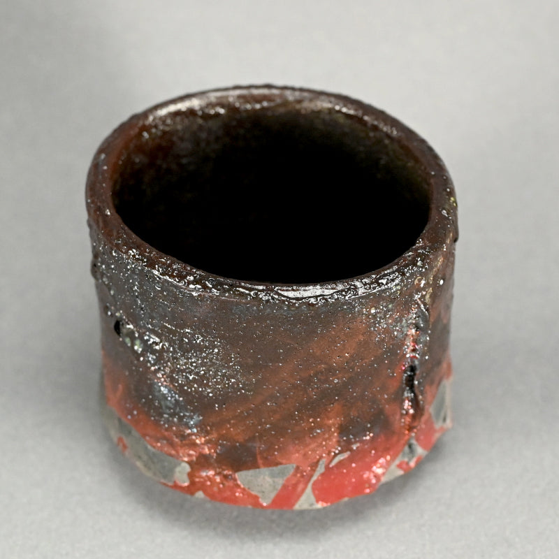 Raku Yaki Yohen Tsutsu Chawan ー橋本 知成 “楽焼窯変筒茶碗”