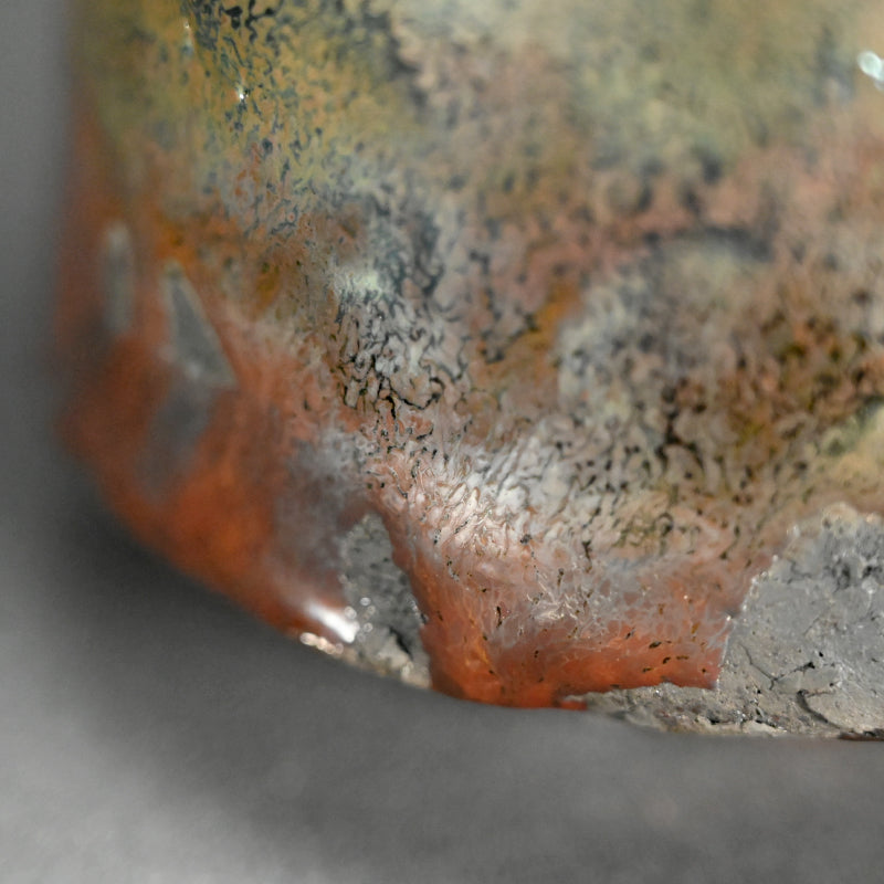 Black Raku Chawan Tea Bowl ー橋本 知成 “楽焼窯変筒茶碗”