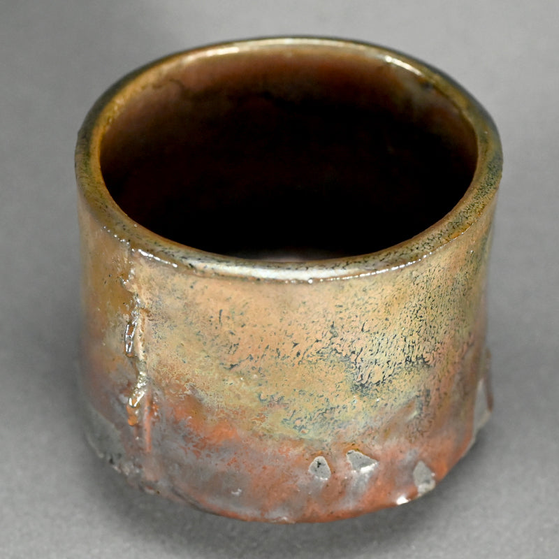 Black Raku Chawan Tea Bowl ー橋本 知成 “楽焼窯変筒茶碗”