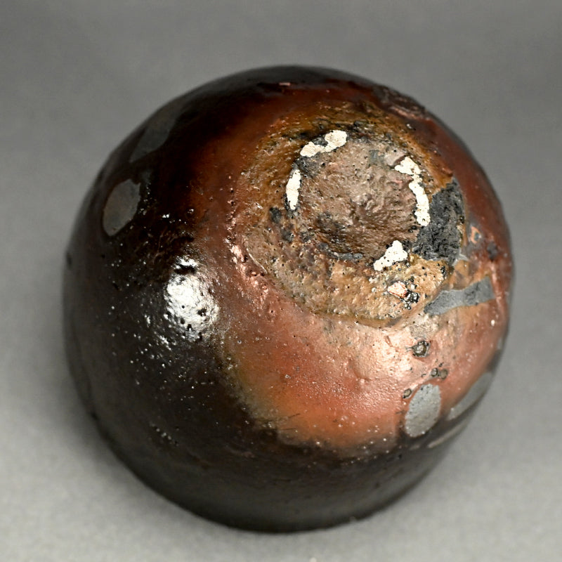 Black Raku Chawan Tea Bowl ー橋本 知成 “楽焼窯変筒茶碗”