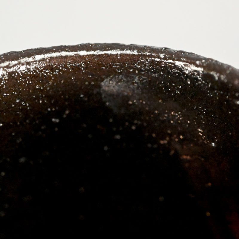 Stellar Black Raku Chawan ー橋本 知成 “楽焼窯変筒茶碗”