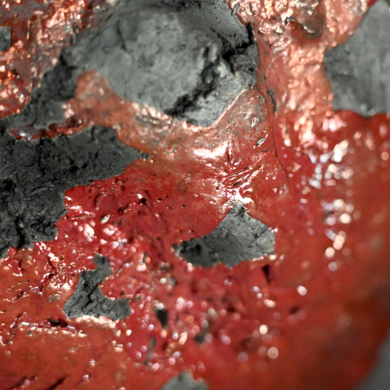 Stellar Black Raku Chawan ー橋本 知成 “楽焼窯変筒茶碗”