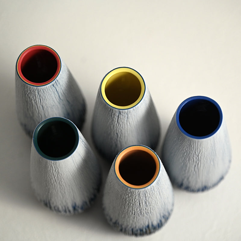 Set of 5 small Vases ー北川 和樹 “色目 一輪挿し 多色重”