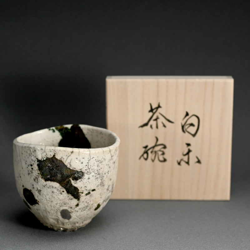 Shiro Raku Chawan Tea Bowl ー橋本 知成 "白楽茶碗"