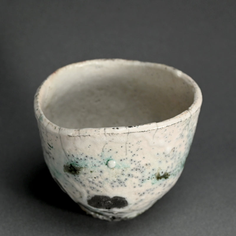 White Raku Chawan Tea Bowl ー橋本 知成 “白楽筒茶碗”
