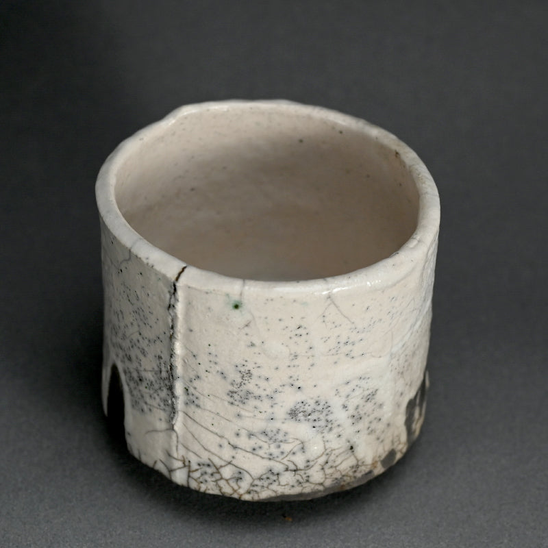 Shiro Raku Chawan Tea Bowl ー橋本 知成 "白楽筒茶碗"