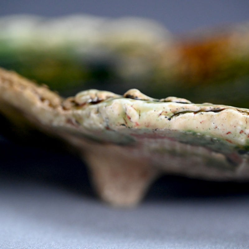 Swirling Oribe Platter ー十四代 加藤 康景 "織部皿"