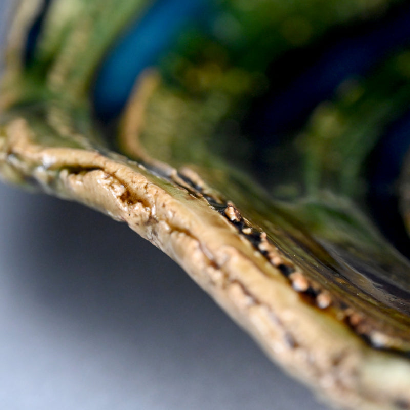 Swirling Oribe Platter ー十四代 加藤 康景 "織部皿"