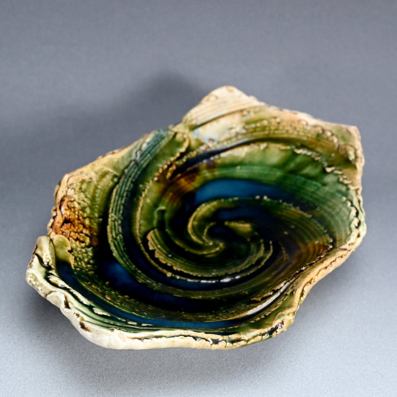 Swirling Oribe Platter ー十四代 加藤 康景 "織部皿"